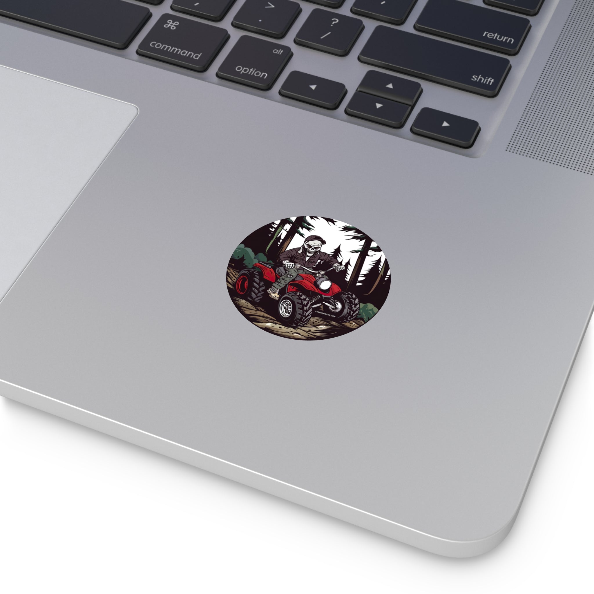 Skeleton on ATV- Xtreme Riderz- Round Vinyl Stickers